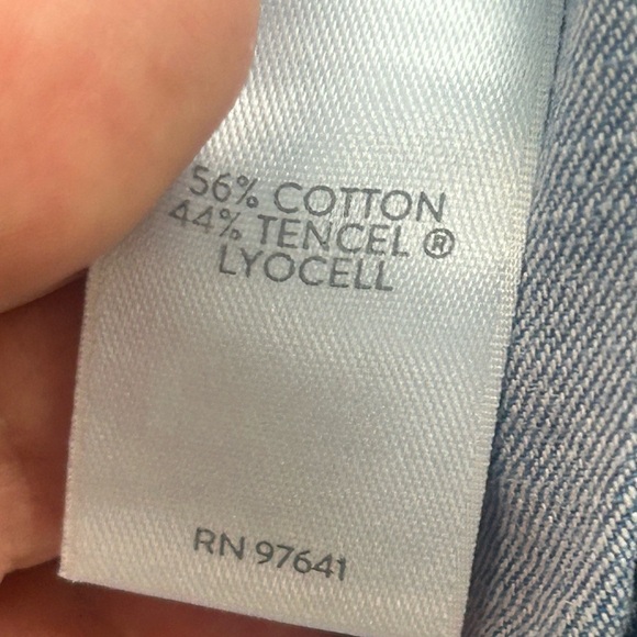 J. Jill Denim Women 12P Blue Summer Breeze Chambray Wide Leg Crop Belt Pants NWT - Picture 12 of 15